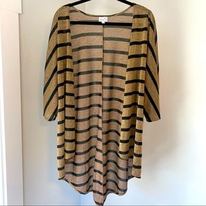 LuLaRoe Black and gold striped cardigan